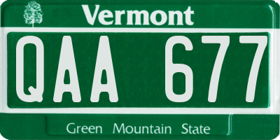 VT license plate QAA677