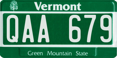 VT license plate QAA679