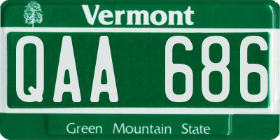 VT license plate QAA686