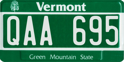 VT license plate QAA695