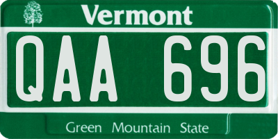 VT license plate QAA696