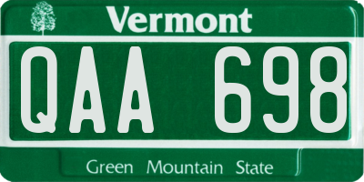 VT license plate QAA698