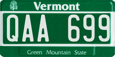 VT license plate QAA699