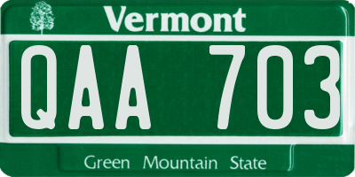 VT license plate QAA703