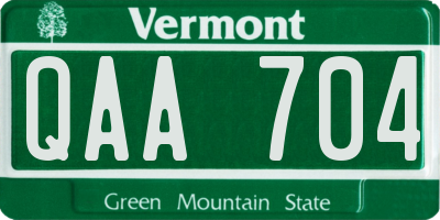VT license plate QAA704