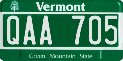 VT license plate QAA705