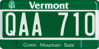 VT license plate QAA710