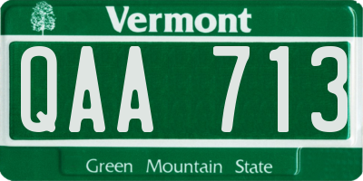 VT license plate QAA713