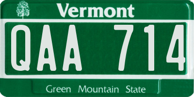 VT license plate QAA714