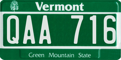 VT license plate QAA716
