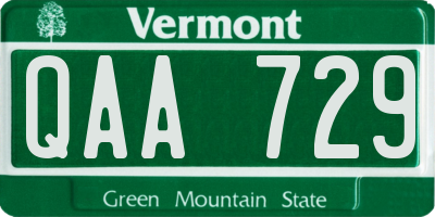VT license plate QAA729