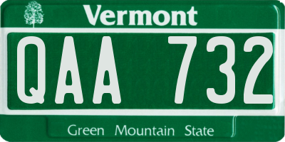 VT license plate QAA732