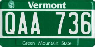 VT license plate QAA736