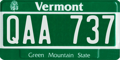 VT license plate QAA737