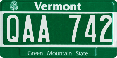 VT license plate QAA742