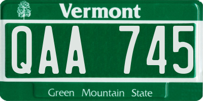 VT license plate QAA745