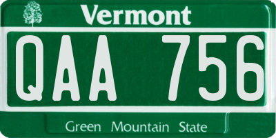 VT license plate QAA756