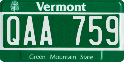 VT license plate QAA759