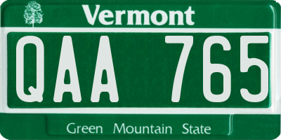 VT license plate QAA765
