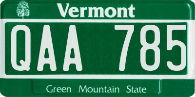 VT license plate QAA785
