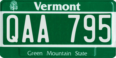 VT license plate QAA795