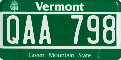 VT license plate QAA798