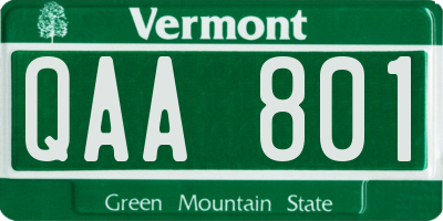 VT license plate QAA801