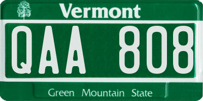 VT license plate QAA808