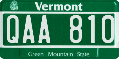 VT license plate QAA810