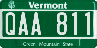 VT license plate QAA811