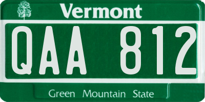 VT license plate QAA812