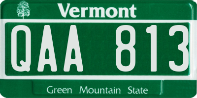VT license plate QAA813