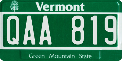 VT license plate QAA819