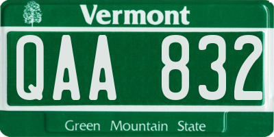 VT license plate QAA832