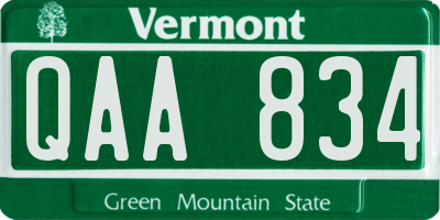 VT license plate QAA834
