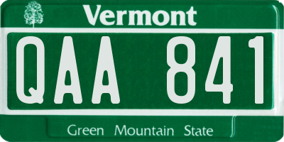 VT license plate QAA841