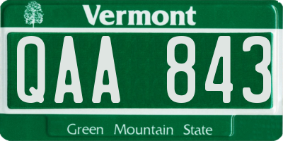 VT license plate QAA843
