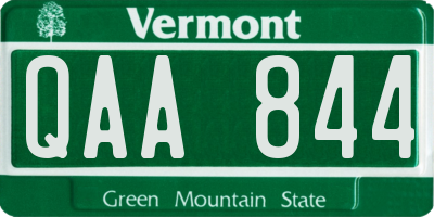 VT license plate QAA844