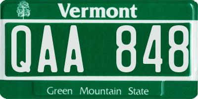 VT license plate QAA848