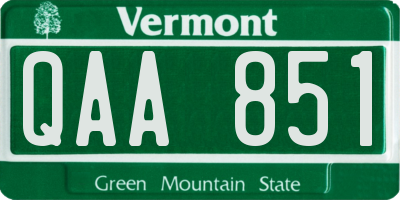 VT license plate QAA851