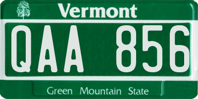 VT license plate QAA856