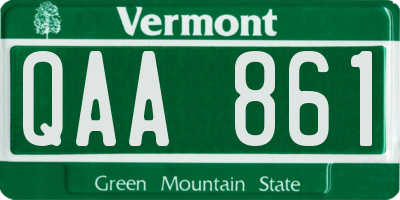 VT license plate QAA861