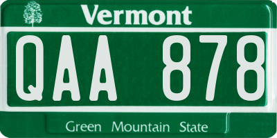 VT license plate QAA878