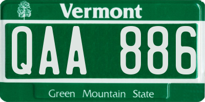 VT license plate QAA886