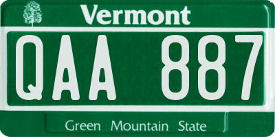 VT license plate QAA887