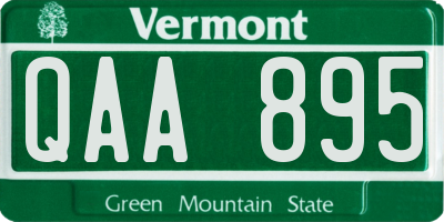 VT license plate QAA895
