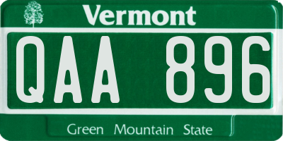 VT license plate QAA896