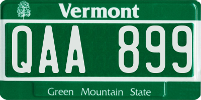 VT license plate QAA899