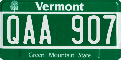 VT license plate QAA907