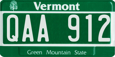 VT license plate QAA912